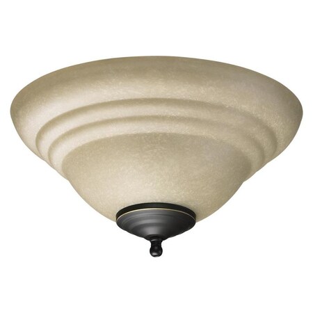 Quorum Two Light Toasted Sienna / Old World Amber Scavo Glass Fan Light Kit 1232-801